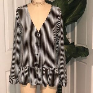 BooHoo Button Down Flowy Blouse